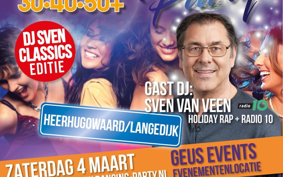 Heb jij zin om met leeftijdsgenoten helemaal los te gaan? Geus organiseert een 30+ Dancing Party.